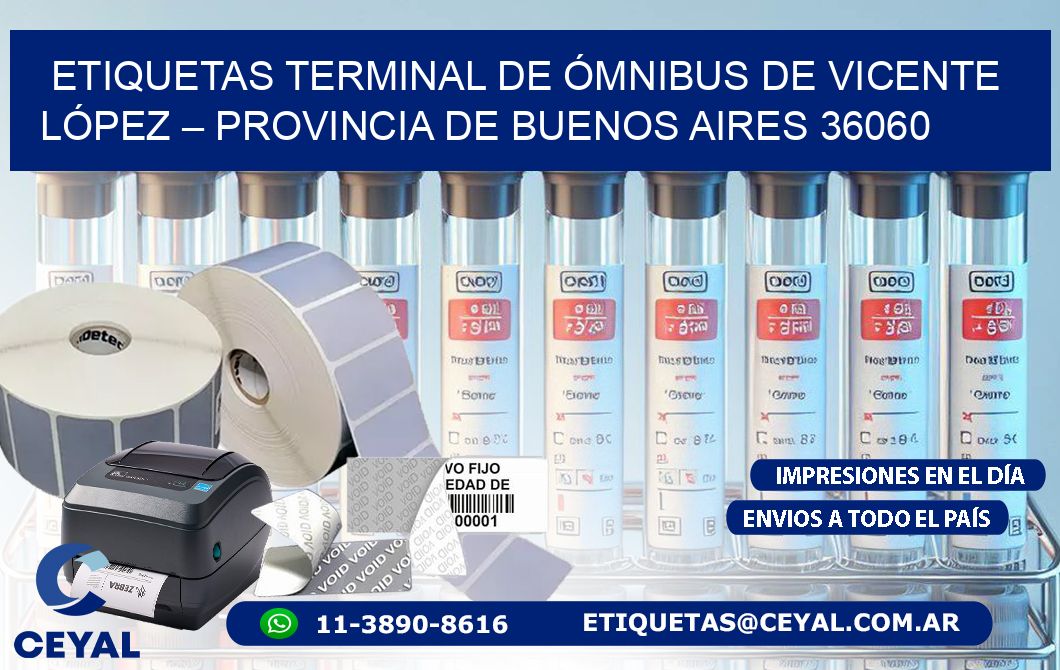 ETIQUETAS TERMINAL DE ÓMNIBUS DE VICENTE LÓPEZ – PROVINCIA DE BUENOS AIRES 36060