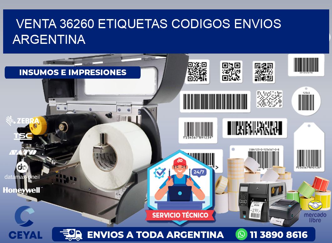 VENTA 36260 ETIQUETAS CODIGOS ENVIOS ARGENTINA
