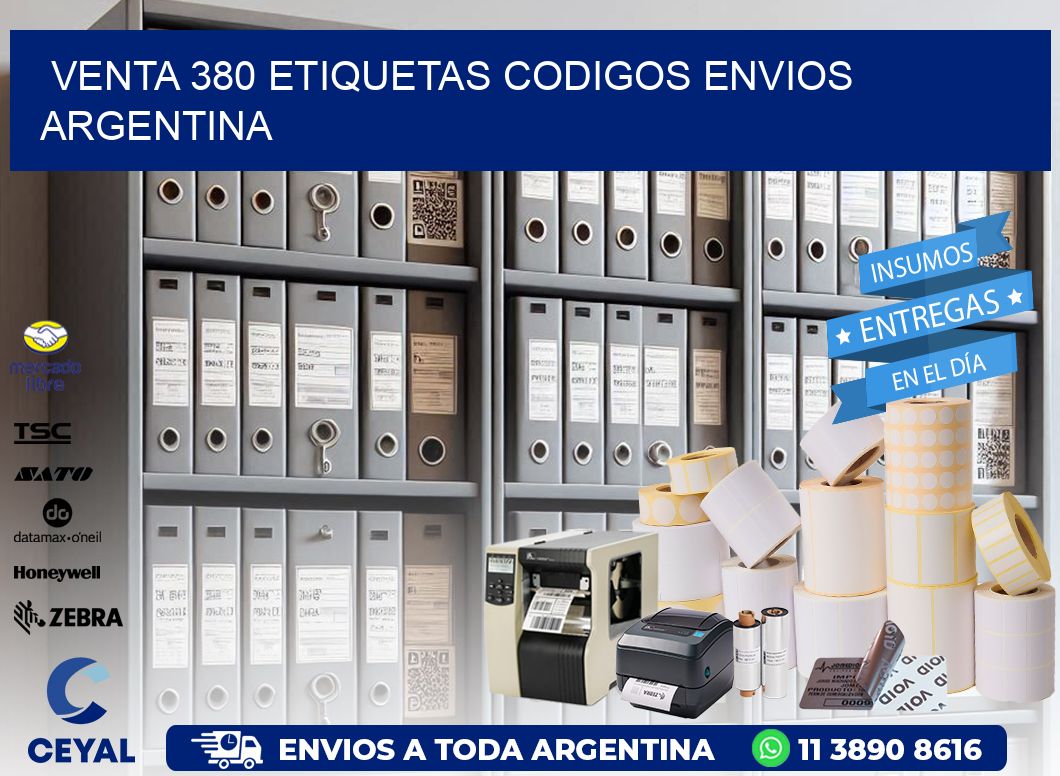 VENTA 380 ETIQUETAS CODIGOS ENVIOS ARGENTINA