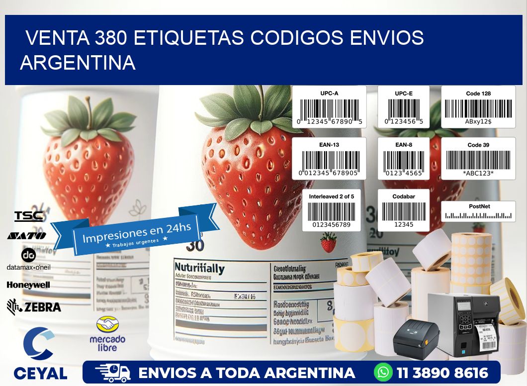 VENTA 380 ETIQUETAS CODIGOS ENVIOS ARGENTINA