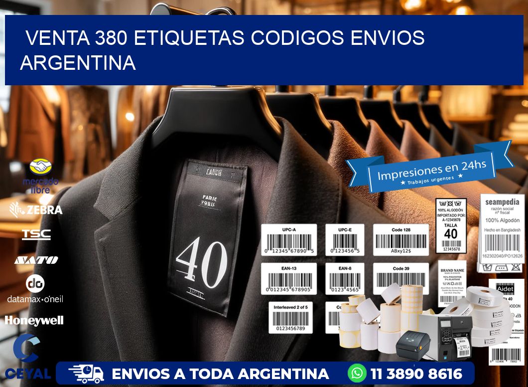 VENTA 380 ETIQUETAS CODIGOS ENVIOS ARGENTINA