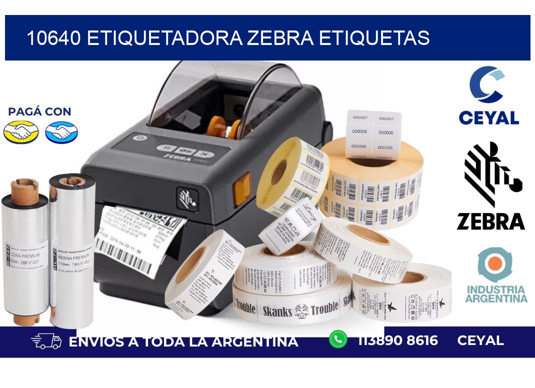 10640 ETIQUETADORA ZEBRA ETIQUETAS