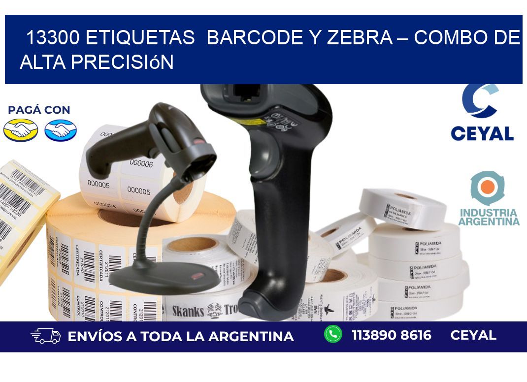 13300 etiquetas  Barcode y Zebra – Combo de Alta Precisión