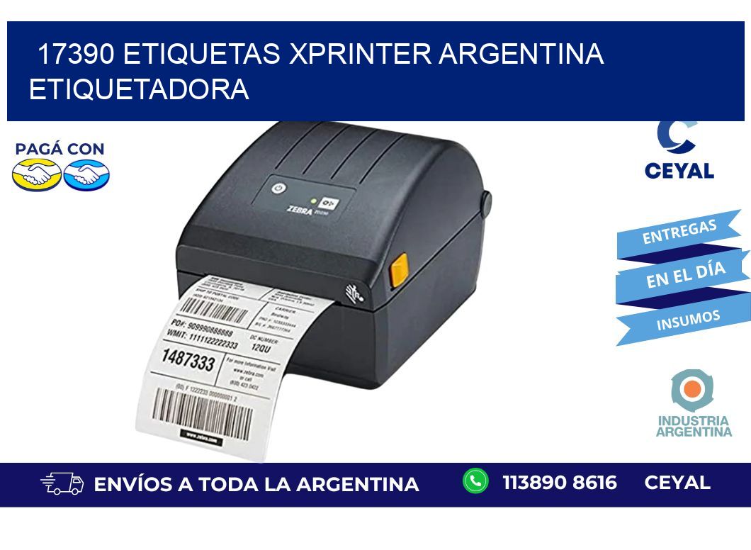 17390 etiquetas xprinter argentina ETIQUETADORA