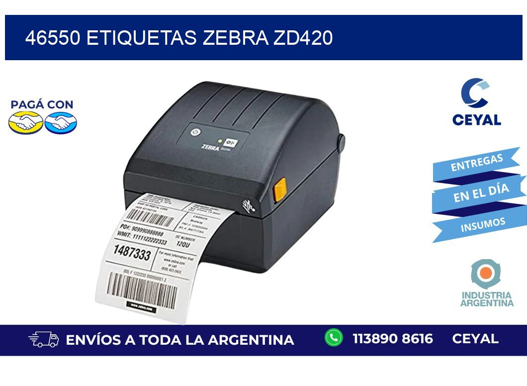 46550 ETIQUETAS ZEBRA ZD420