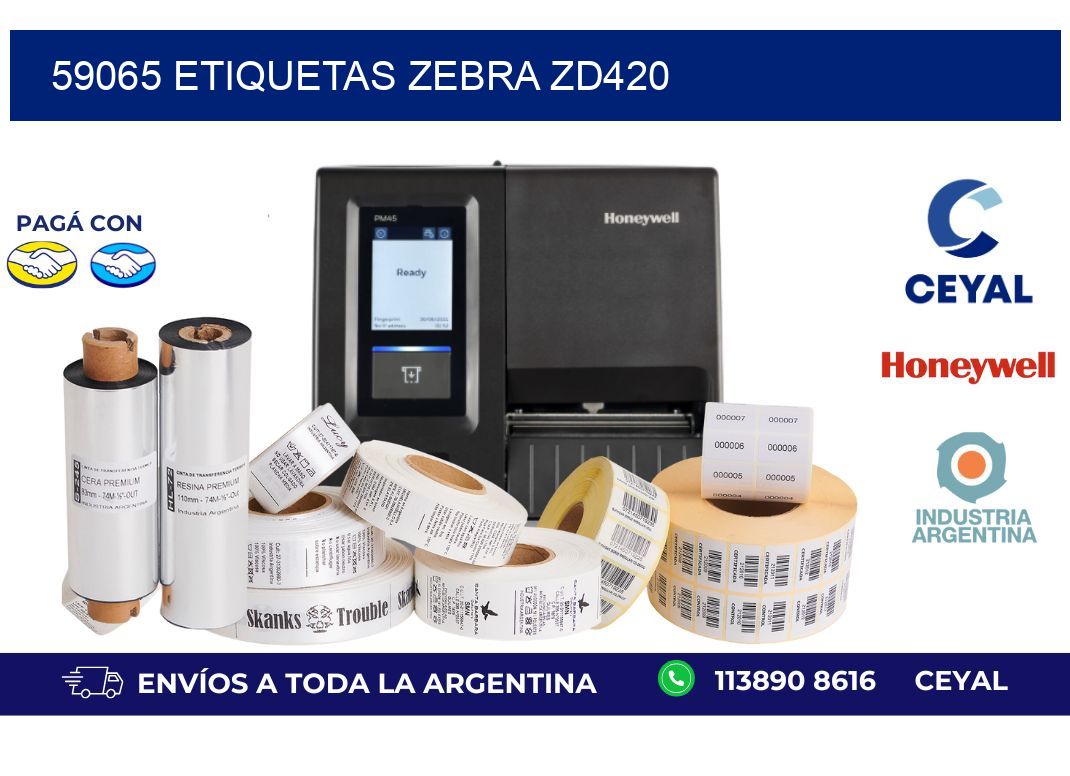 59065 ETIQUETAS ZEBRA ZD420