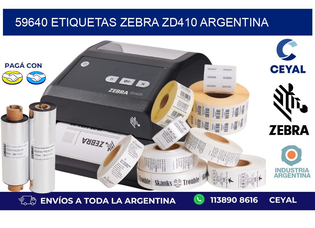 59640 etiquetas zebra zd410 argentina
