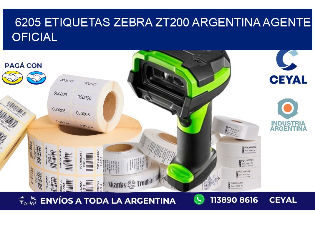 6205 etiquetas zebra zt200 argentina AGENTE OFICIAL
