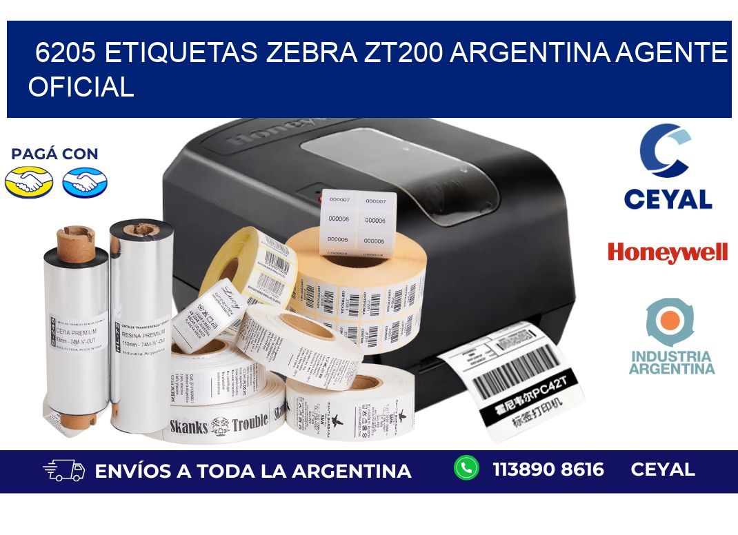 6205 etiquetas zebra zt200 argentina AGENTE OFICIAL