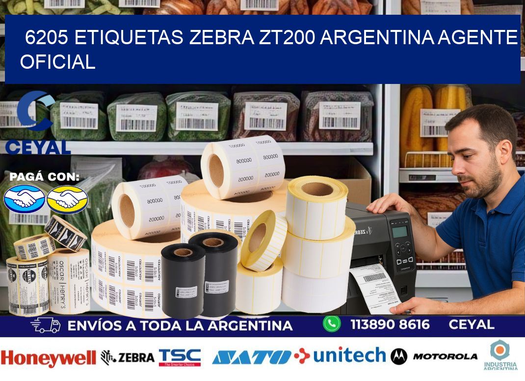 6205 etiquetas zebra zt200 argentina AGENTE OFICIAL