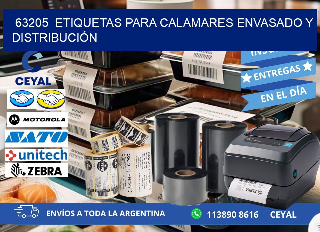 63205  ETIQUETAS PARA CALAMARES ENVASADO Y DISTRIBUCIÓN