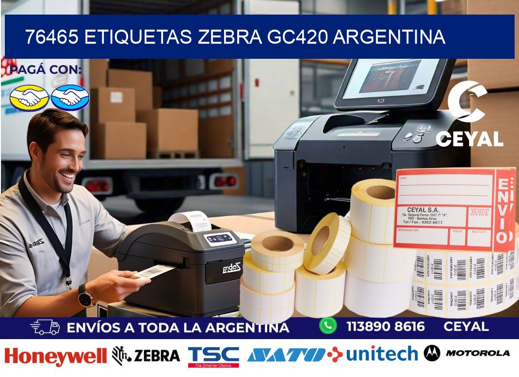 76465 etiquetas zebra gc420 argentina