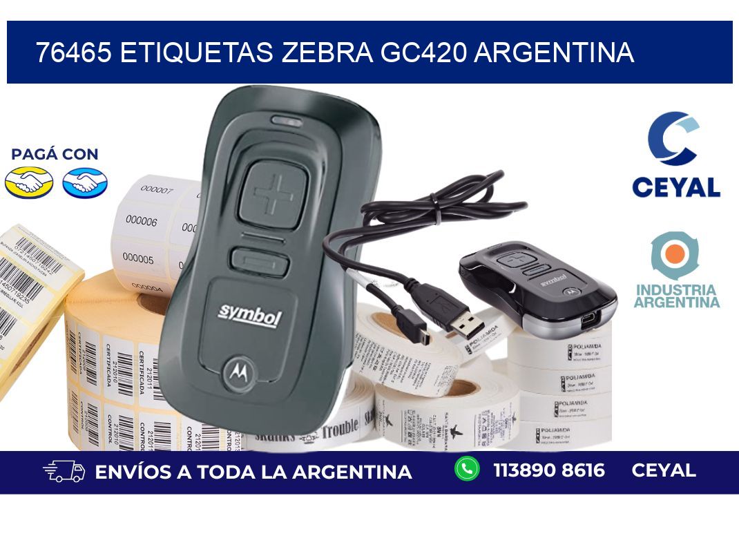 76465 etiquetas zebra gc420 argentina