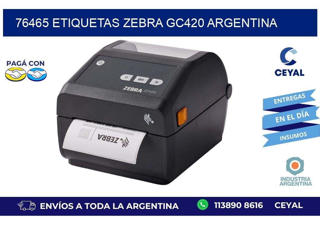 76465 etiquetas zebra gc420 argentina
