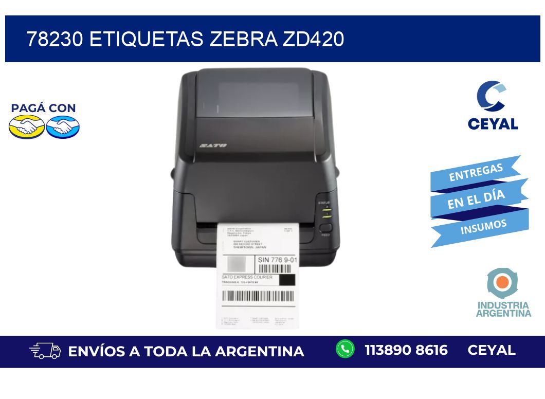 78230 ETIQUETAS ZEBRA ZD420