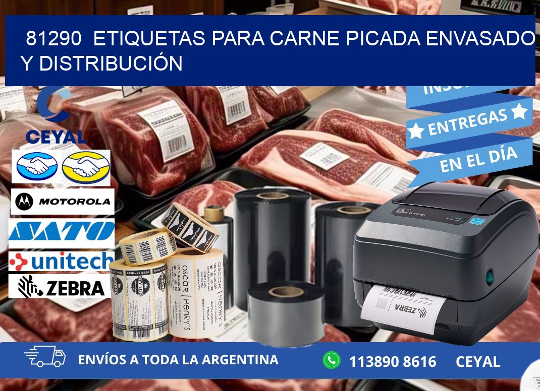 81290 ETIQUETAS PARA CARNE PICADA ENVASADO Y DISTRIBUCIÓN