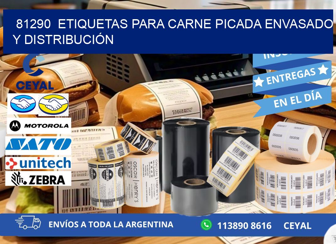 81290 ETIQUETAS PARA CARNE PICADA ENVASADO Y DISTRIBUCIÓN