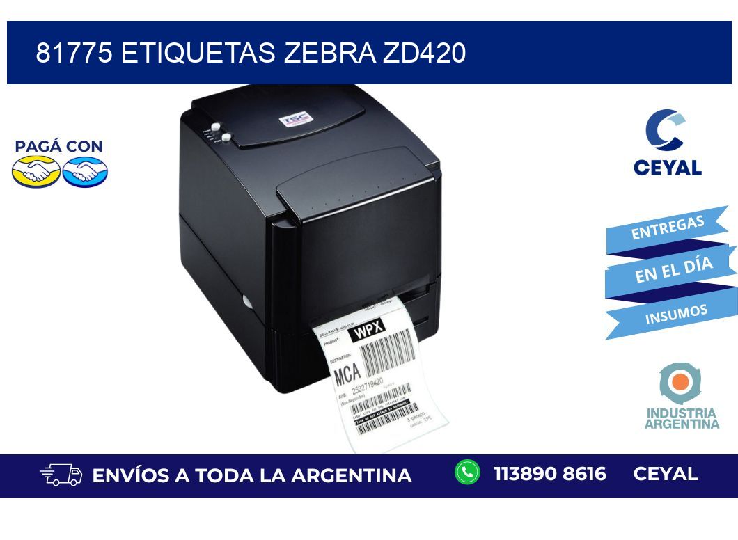 81775 ETIQUETAS ZEBRA ZD420