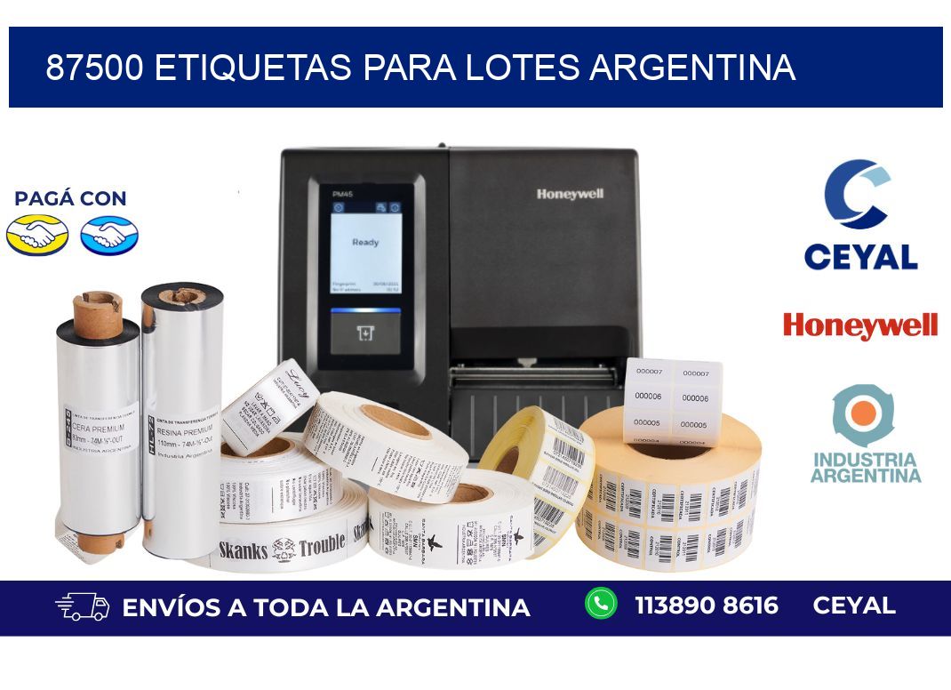 87500 ETIQUETAS PARA LOTES ARGENTINA