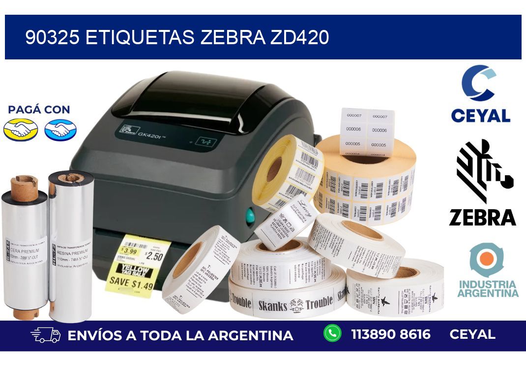90325 ETIQUETAS ZEBRA ZD420