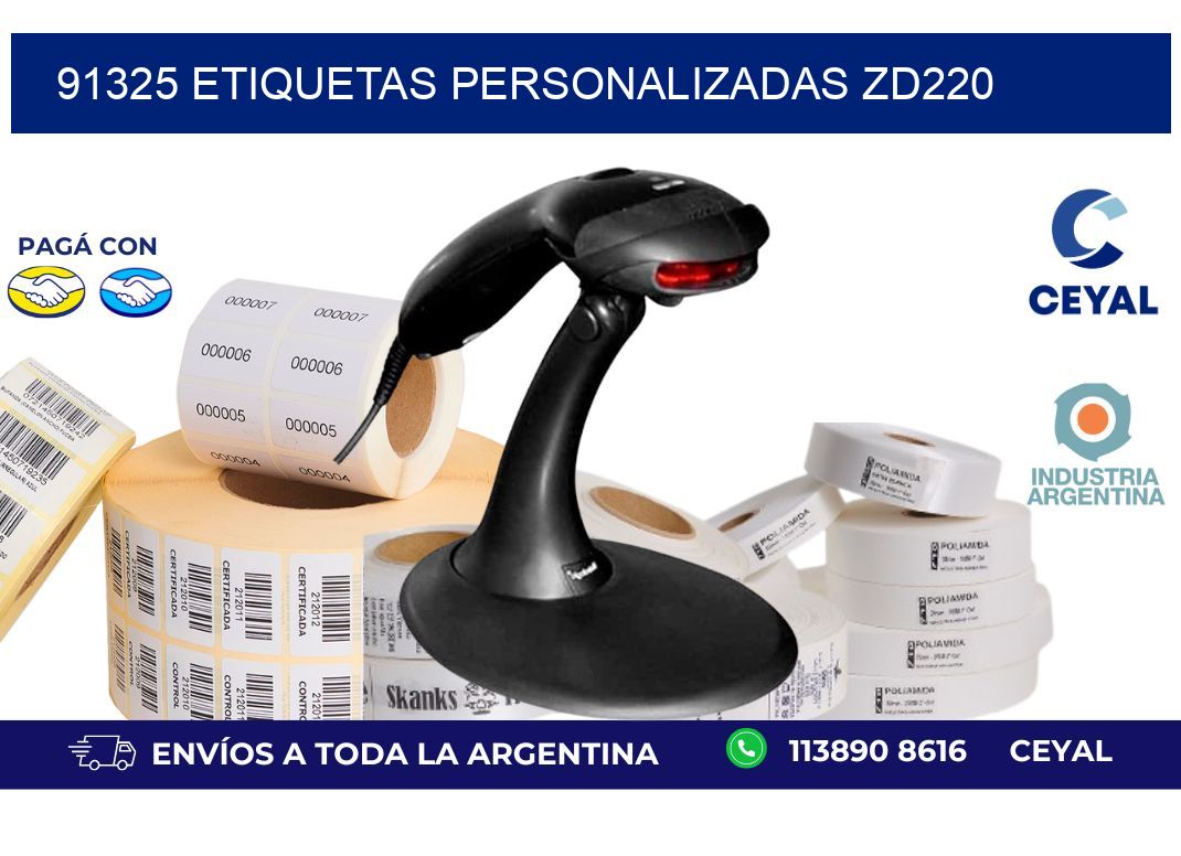 91325 ETIQUETAS PERSONALIZADAS ZD220
