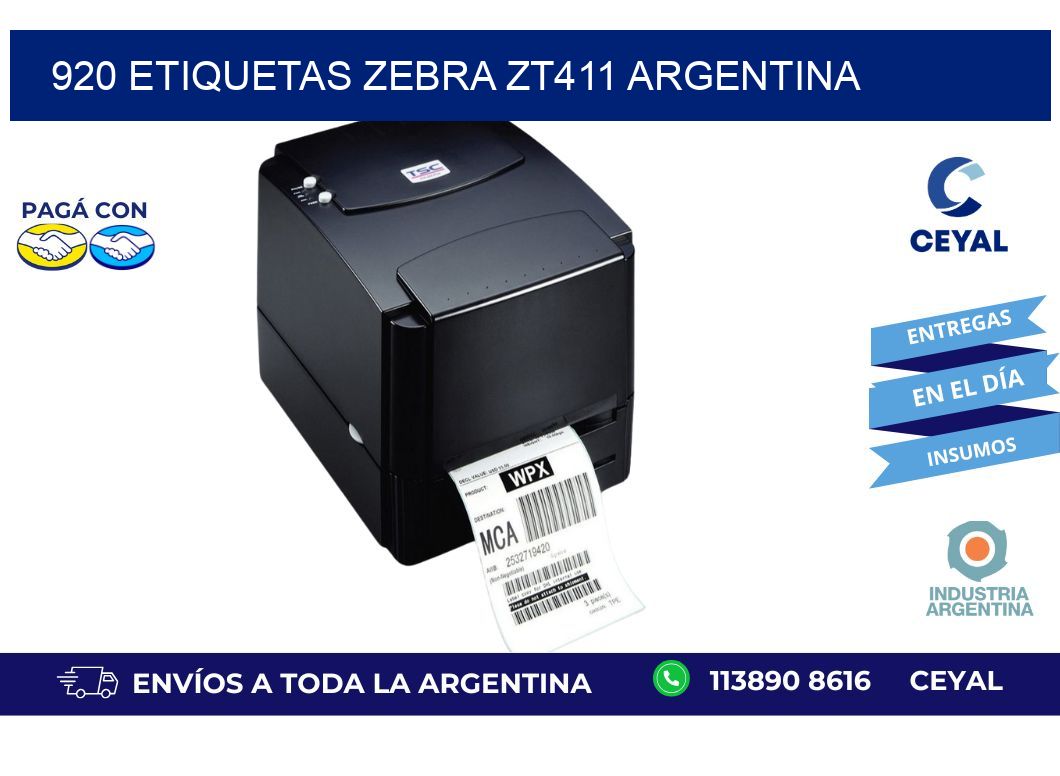920 etiquetas zebra zt411 argentina