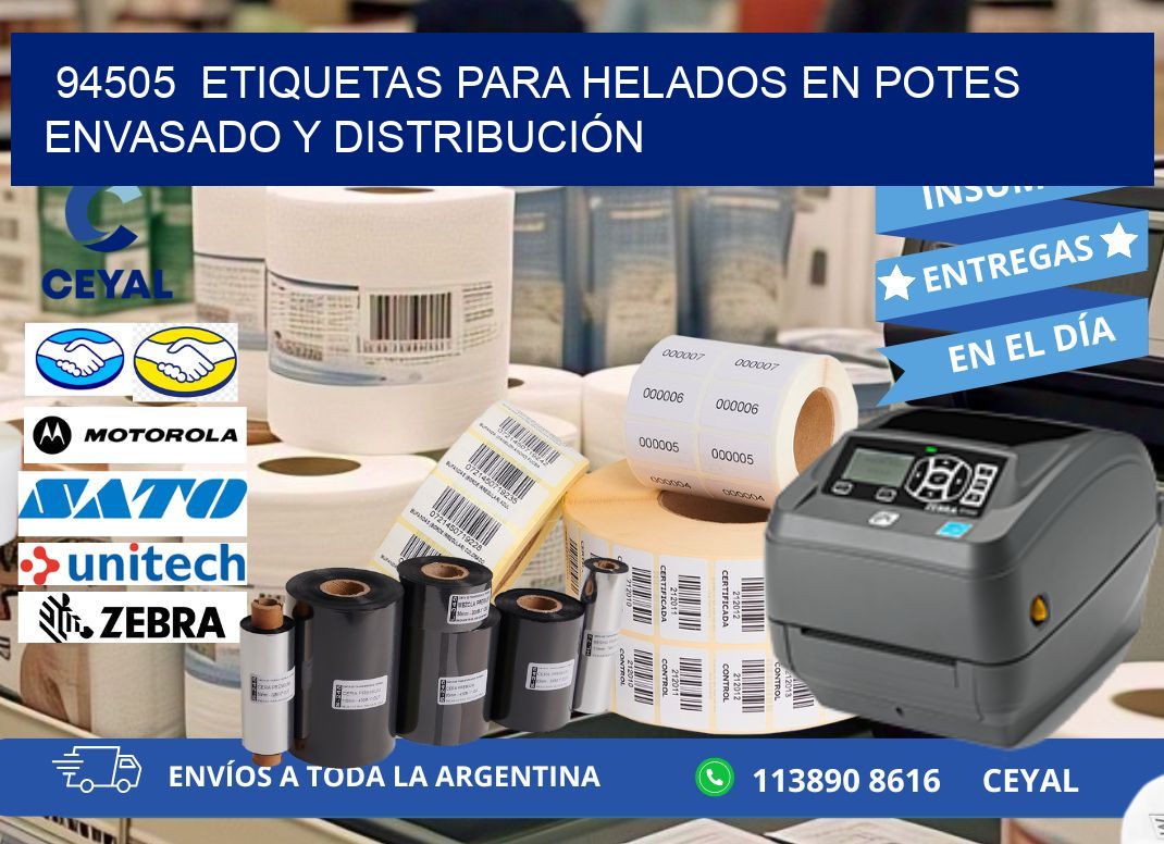 94505  ETIQUETAS PARA HELADOS EN POTES ENVASADO Y DISTRIBUCIÓN