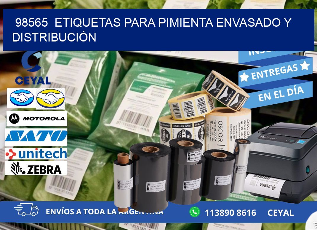98565  ETIQUETAS PARA PIMIENTA ENVASADO Y DISTRIBUCIÓN