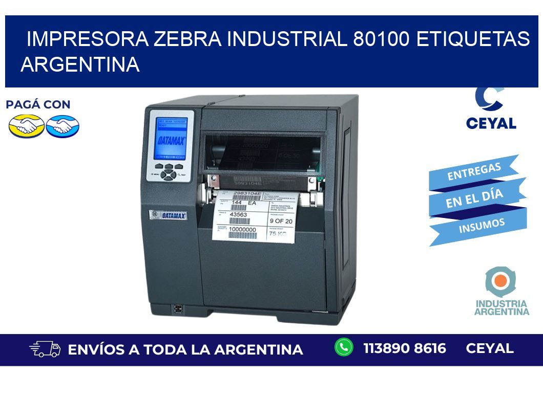 Impresora zebra industrial 80100 etiquetas argentina
