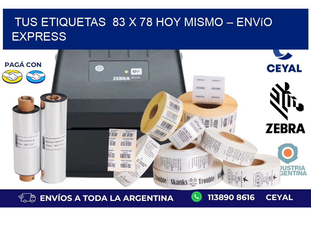 Tus Etiquetas  83 x 78 Hoy Mismo – Envío Express