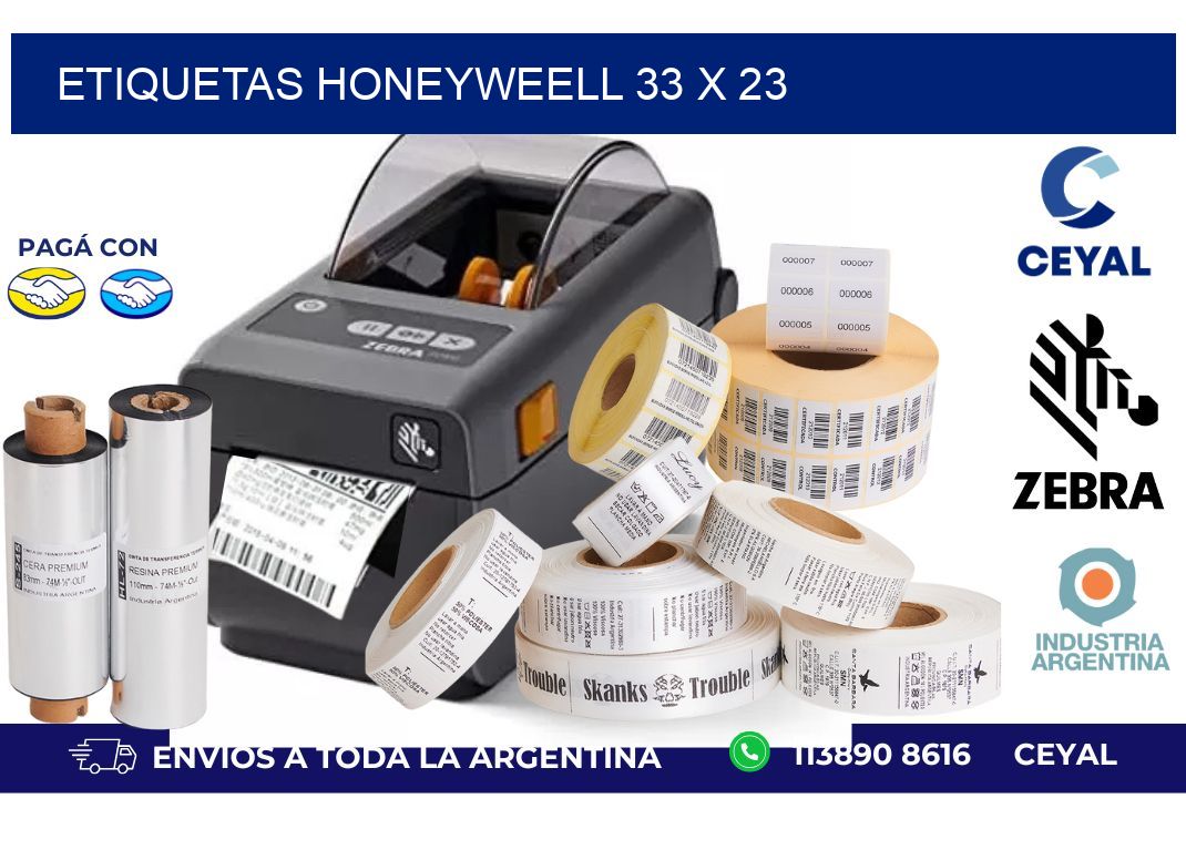etiquetas honeyweell 33 x 23