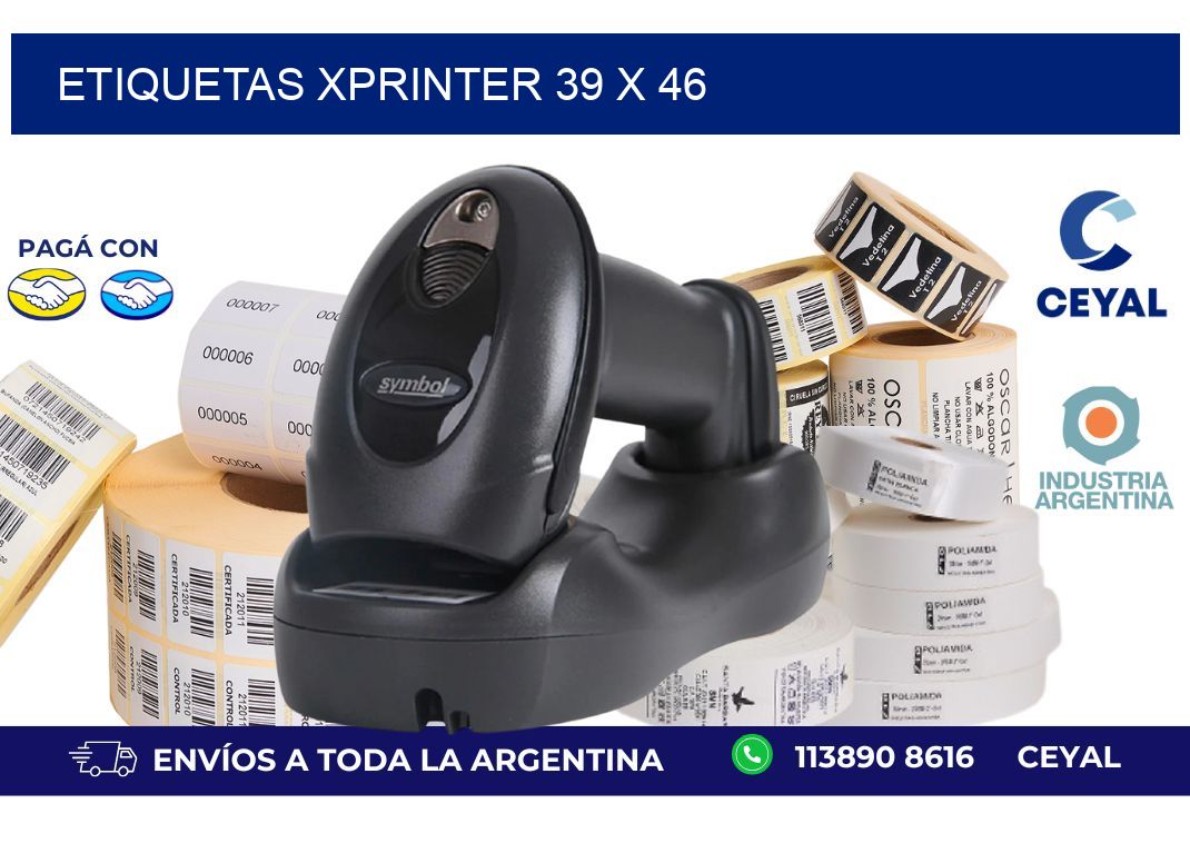 etiquetas xprinter 39 x 46
