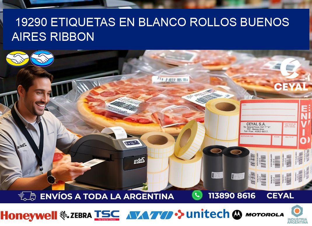 19290 ETIQUETAS EN BLANCO ROLLOS BUENOS AIRES RIBBON