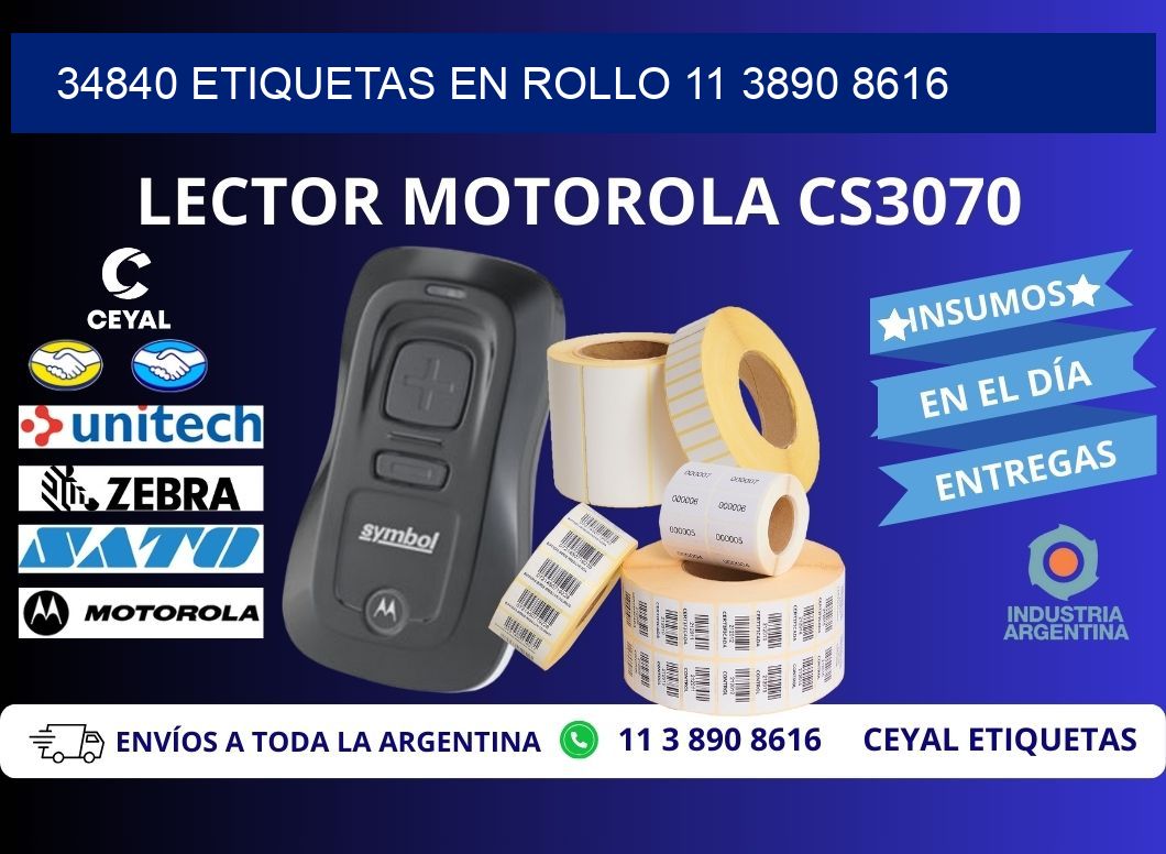 34840 ETIQUETAS EN ROLLO 11 3890 8616