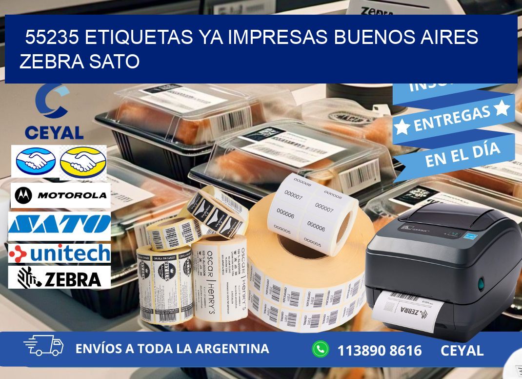 55235 ETIQUETAS YA IMPRESAS BUENOS AIRES ZEBRA SATO