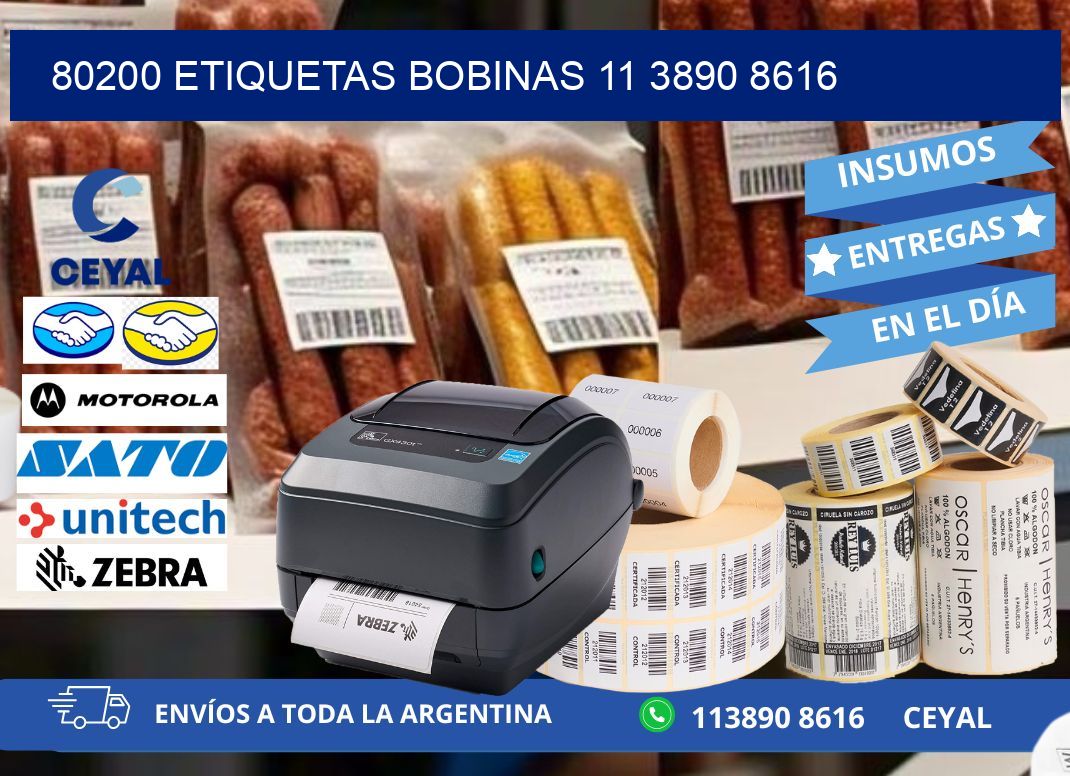 80200 ETIQUETAS BOBINAS 11 3890 8616