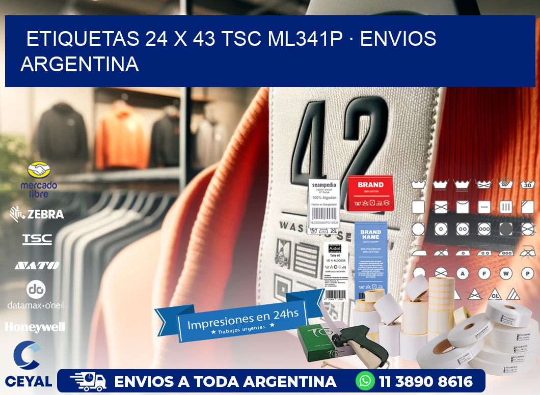 ETIQUETAS 24 x 43 TSC ML341P · ENVIOS ARGENTINA