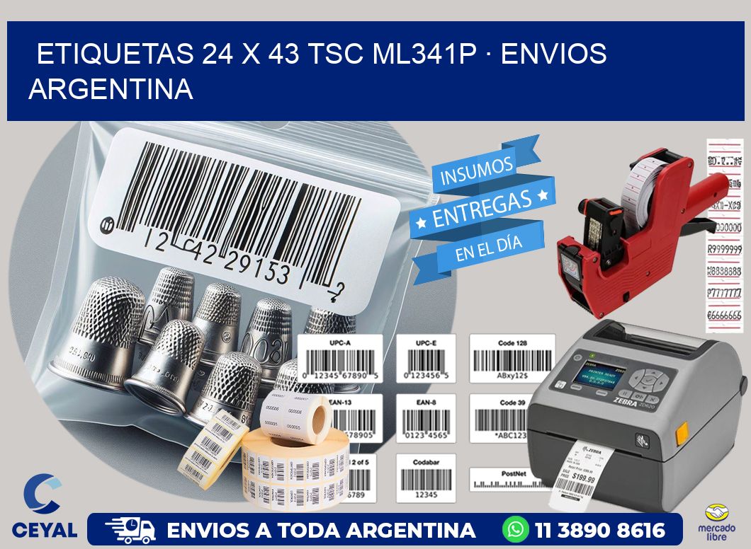 ETIQUETAS 24 x 43 TSC ML341P · ENVIOS ARGENTINA