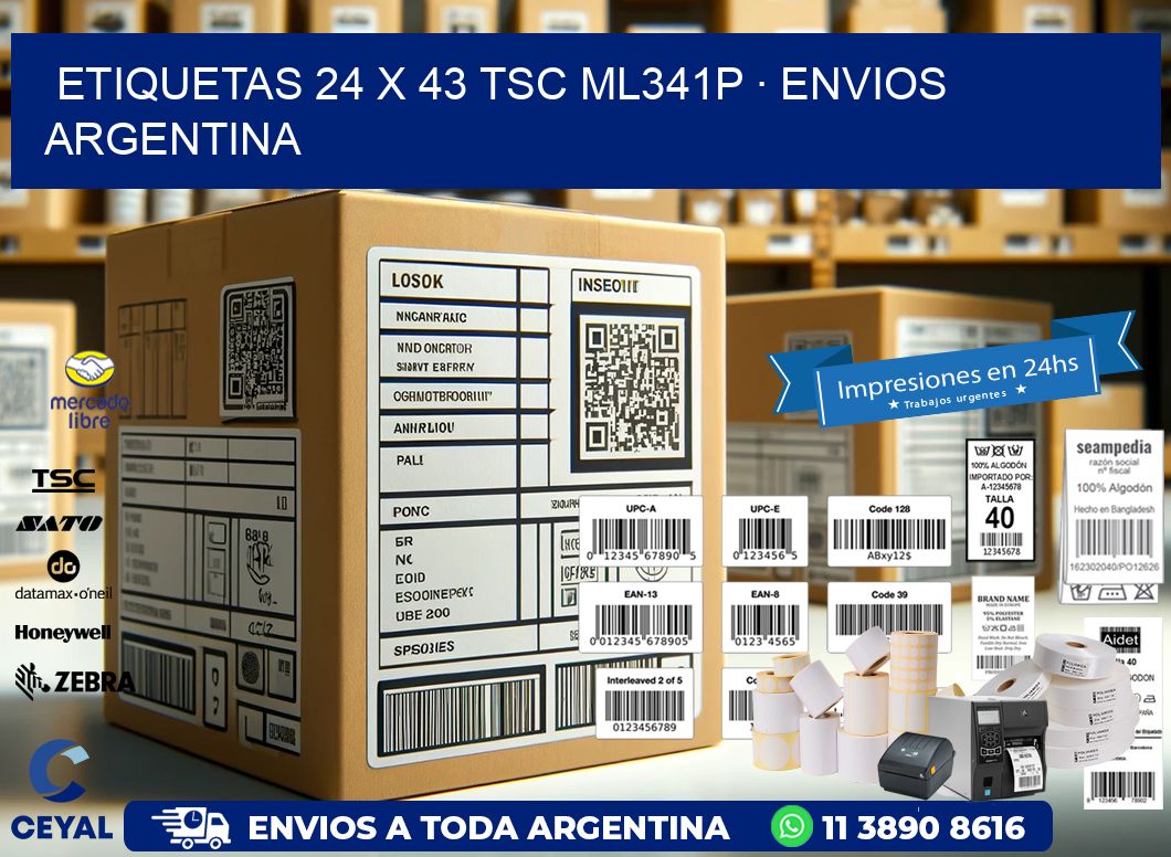 ETIQUETAS 24 x 43 TSC ML341P · ENVIOS ARGENTINA
