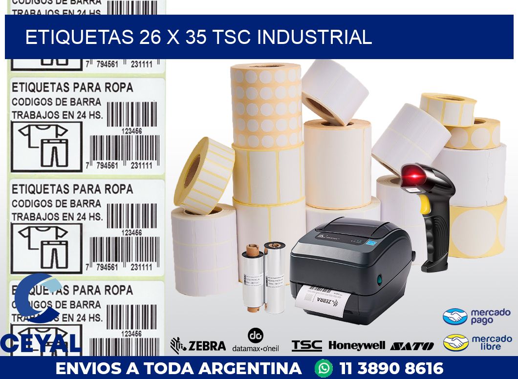 ETIQUETAS 26 x 35 TSC INDUSTRIAL