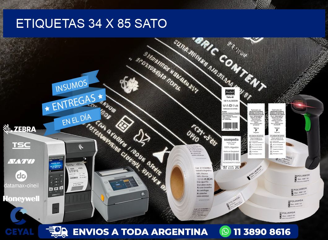 ETIQUETAS 34 x 85 SATO