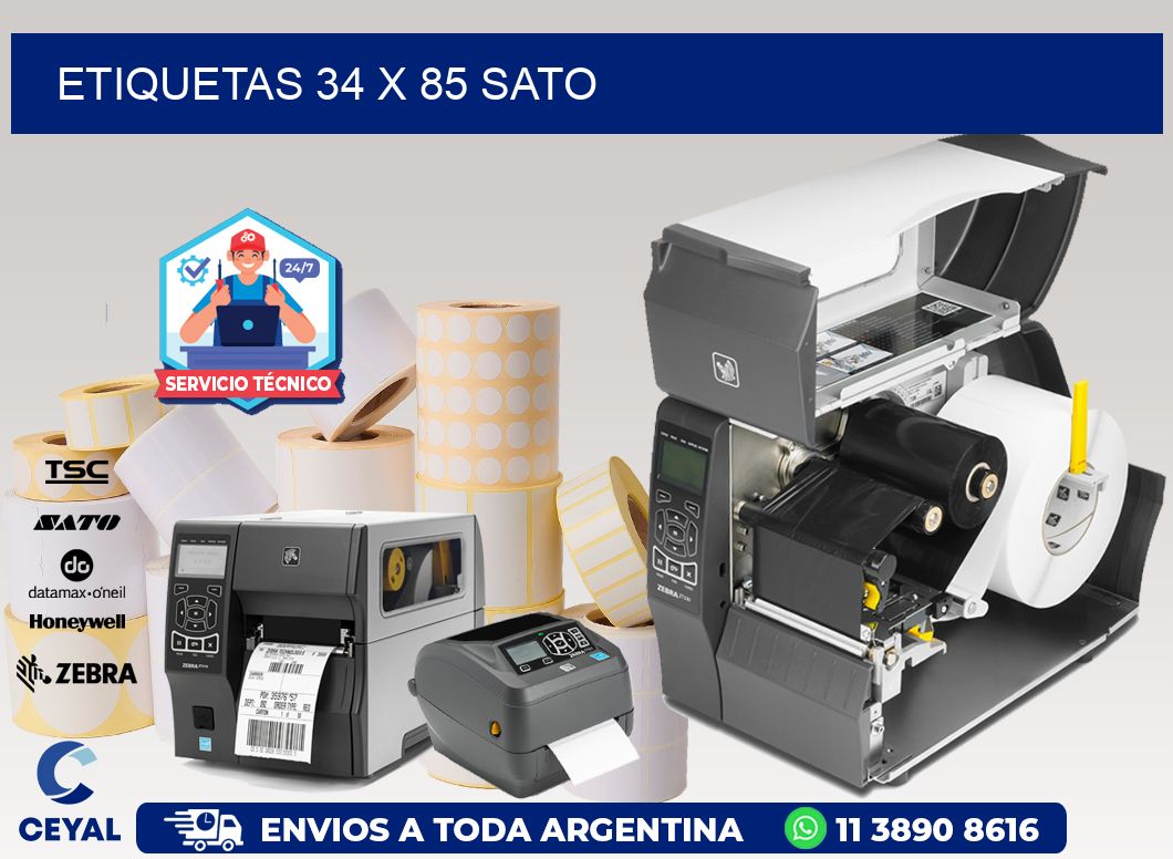 ETIQUETAS 34 x 85 SATO