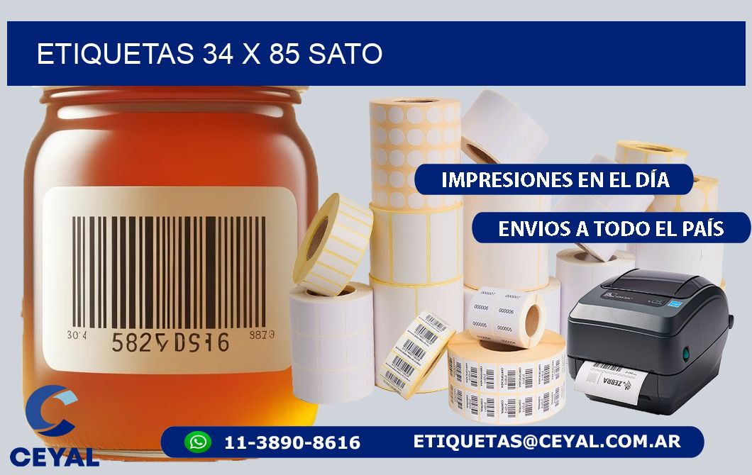 ETIQUETAS 34 x 85 SATO