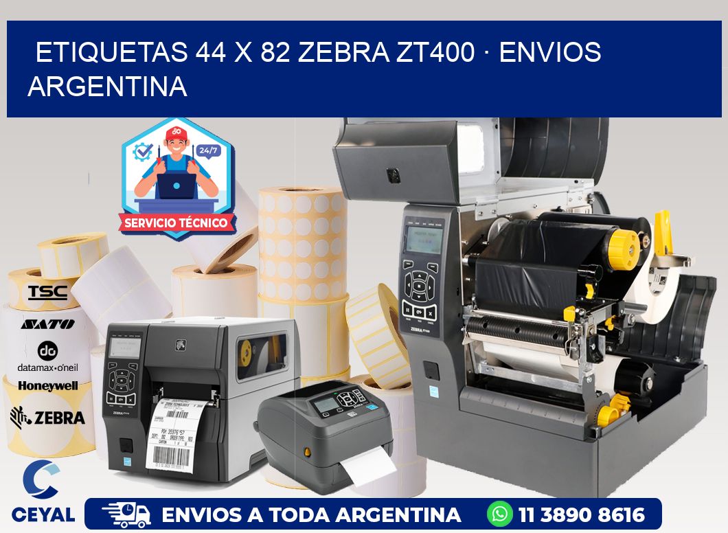 ETIQUETAS 44 x 82 ZEBRA ZT400 · ENVIOS ARGENTINA