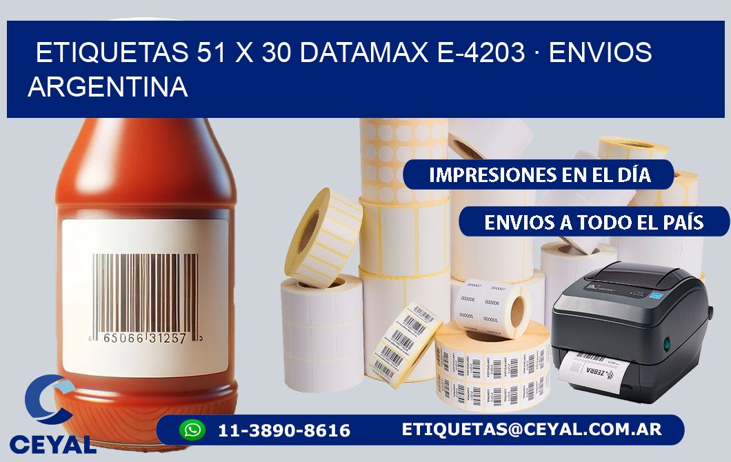 ETIQUETAS 51 x 30 DATAMAX E-4203 · ENVIOS ARGENTINA