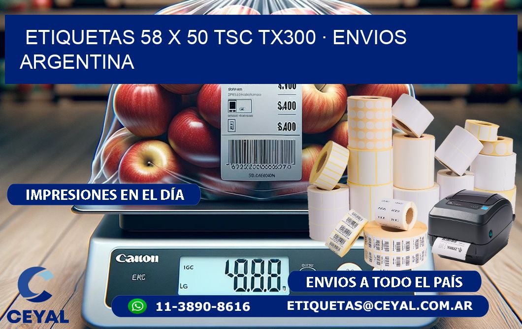 ETIQUETAS 58 x 50 TSC TX300 · ENVIOS ARGENTINA