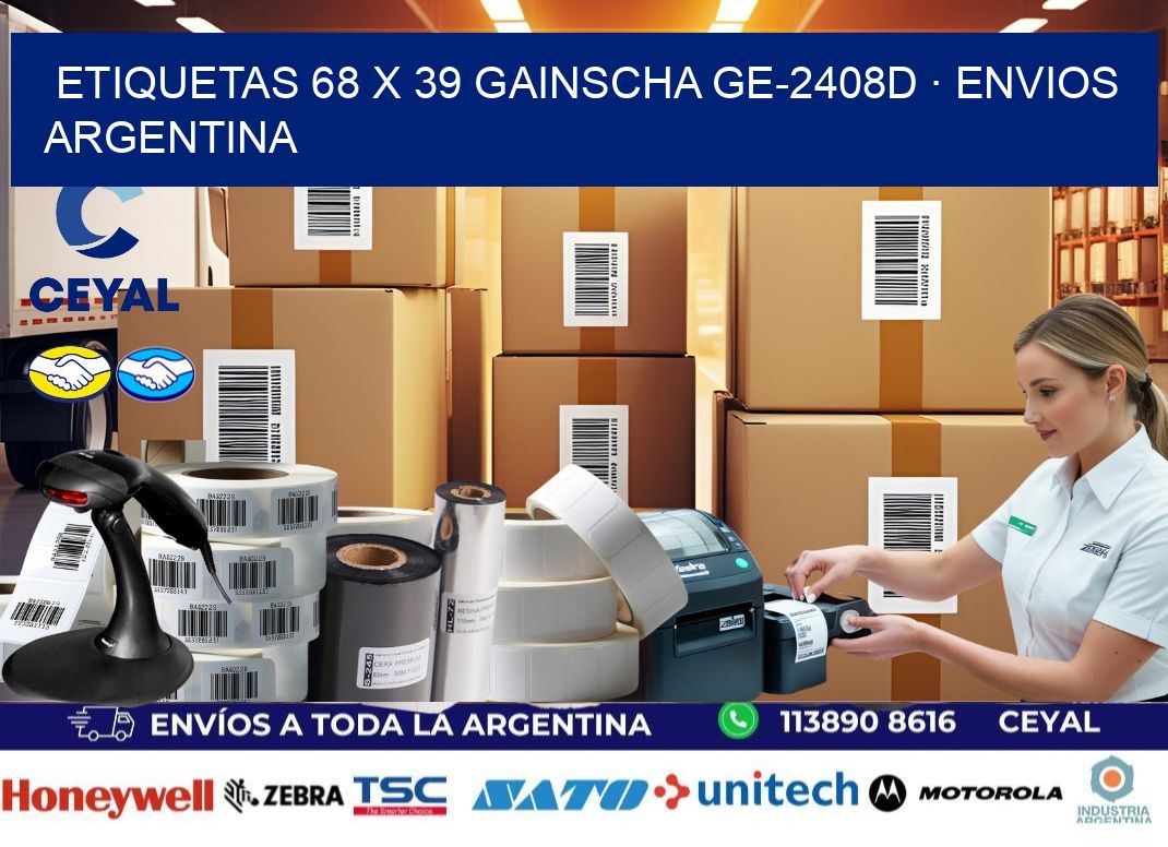 ETIQUETAS 68 x 39 GAINSCHA GE-2408D · ENVIOS ARGENTINA