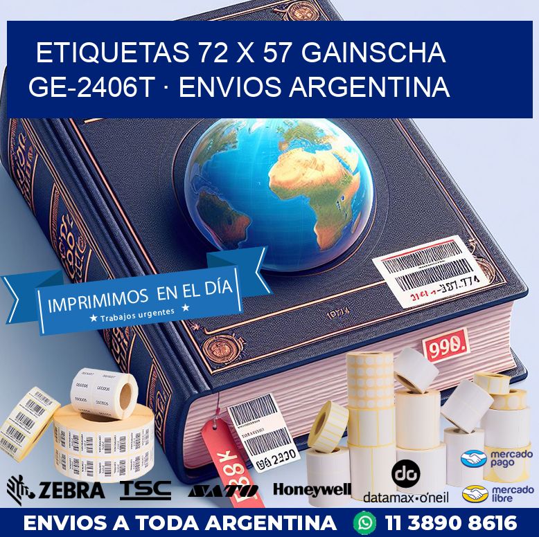 ETIQUETAS 72 x 57 GAINSCHA GE-2406T · ENVIOS ARGENTINA