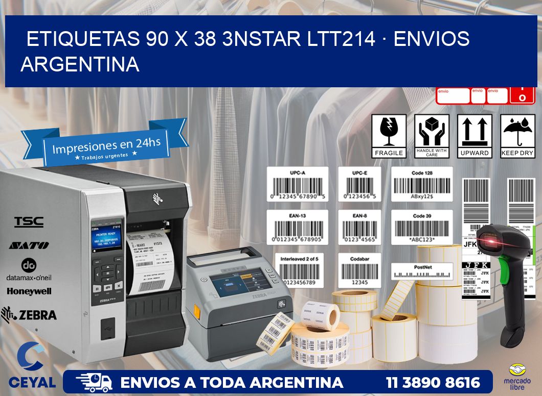 ETIQUETAS 90 x 38 3NSTAR LTT214 · ENVIOS ARGENTINA