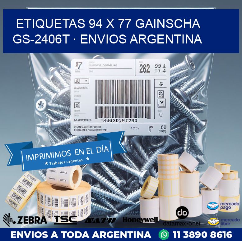 ETIQUETAS 94 x 77 GAINSCHA GS-2406T · ENVIOS ARGENTINA